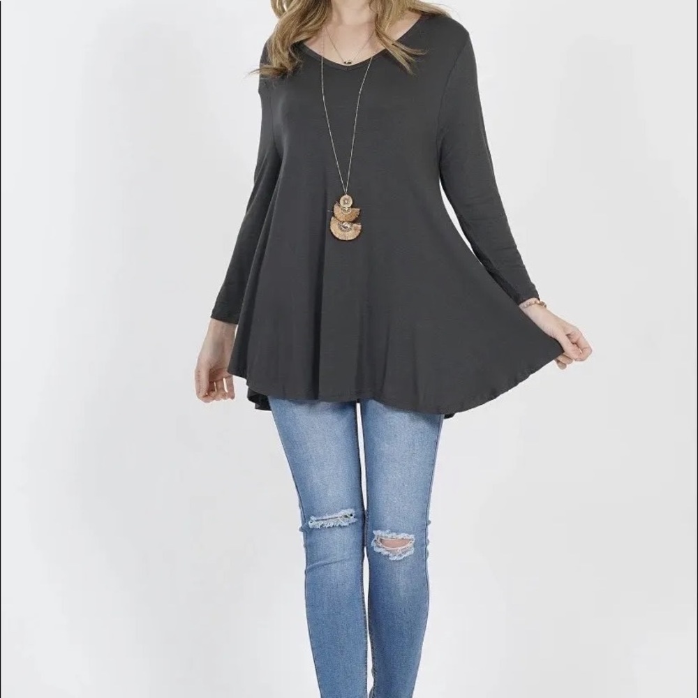 V-neck swing tunic